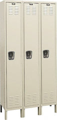 Hallowell - 3 Door, 1 Tier, Galvanite Corrosion Resistant Wardrobe & Box Lockers - Eagle Tool & Supply