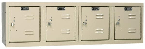 Hallowell - 4 Door, 4 Horizontal Tier, Premium Box Lockers - Eagle Tool & Supply