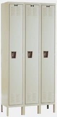 Hallowell - 3 Door, 1 Tier, Galvanite Corrosion Resistant Wardrobe & Box Lockers - Eagle Tool & Supply