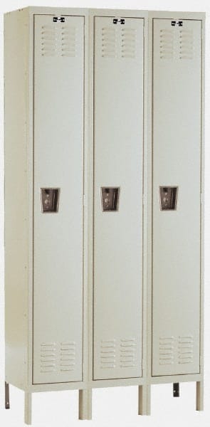 Hallowell - 3 Door, 1 Tier, Galvanite Corrosion Resistant Wardrobe & Box Lockers - Eagle Tool & Supply