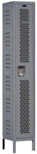 Hallowell - 1 Door, 1 Tier, Heavy-Duty Ventilated Wardrobe & Box Lockers - Eagle Tool & Supply
