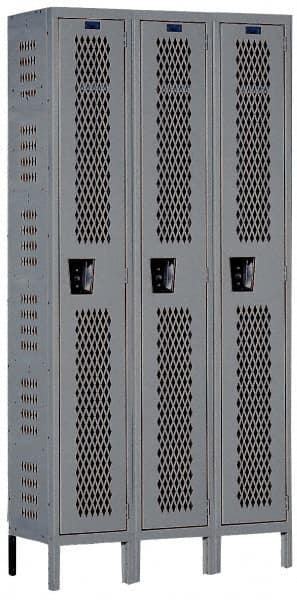 Hallowell - 3 Door, 1 Tier, Heavy-Duty Ventilated Wardrobe & Box Lockers - Eagle Tool & Supply