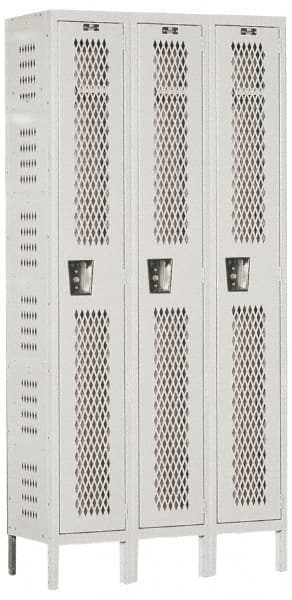 Hallowell - 3 Door, 1 Tier, Heavy-Duty Ventilated Wardrobe & Box Lockers - Eagle Tool & Supply