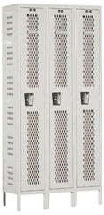 Hallowell - 3 Door, 1 Tier, Heavy-Duty Ventilated Wardrobe & Box Lockers - Eagle Tool & Supply