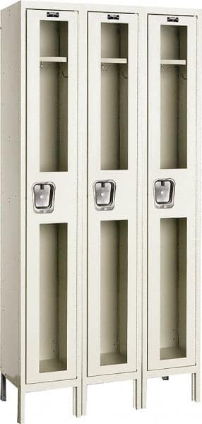 Hallowell - 3 Door, 1 Tier, Safety-View Wardrobe Lockers - Eagle Tool & Supply
