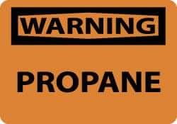 NMC - "Warning - Propane", 10" Long x 14" Wide, Pressure-Sensitive Vinyl Safety Sign - Rectangle, 0.004" Thick, Use for Hazardous Materials - Eagle Tool & Supply