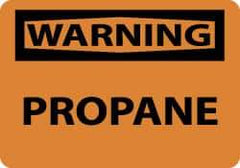 NMC - "Warning - Propane", 10" Long x 14" Wide, Rigid Plastic Safety Sign - Rectangle, 0.05" Thick, Use for Hazardous Materials - Eagle Tool & Supply
