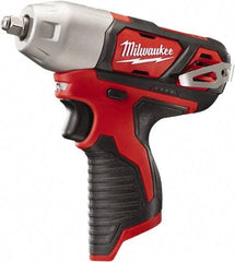 Milwaukee Tool - 3/8" Drive 12 Volt Pistol Grip Cordless Impact Wrench & Ratchet - 0 to 2,500 RPM, 0 to 3,300 BPM, 100 Ft/Lb Torque, Lithium-Ion Batteries Not Included - Eagle Tool & Supply