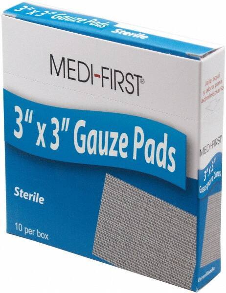 Medique - 3" Long x 3" Wide, General Purpose Pads - White, Gauze Bandage - Eagle Tool & Supply