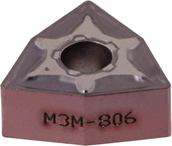 Iscar - WNMG331 M3M Grade IC806 Carbide Turning Insert - TiAlN Finish, 80° Trigon, 3/8" Inscr Circle, 3/16" Thick, 1/64" Corner Radius - Eagle Tool & Supply