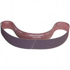 Norton - 2" Wide x 48" OAL, 220 Grit, Aluminum Oxide Abrasive Belt - Aluminum Oxide, Coated, X Weighted Cloth Backing - Eagle Tool & Supply