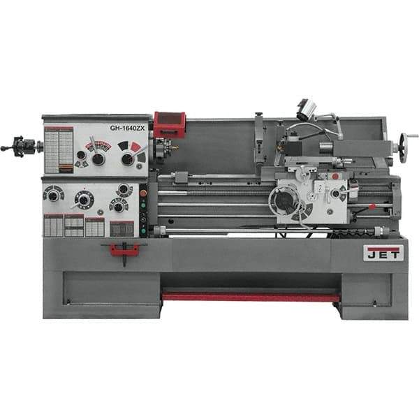 Jet - 16" Swing, 60" Between Centers, 230 Volt, Triple Phase Engine Lathe - 7MT Taper, 7-1/2 hp, 25 to 1,800 RPM, 3-1/8" Bore Diam, 44" Deep x 66" High x 96" Long - Eagle Tool & Supply