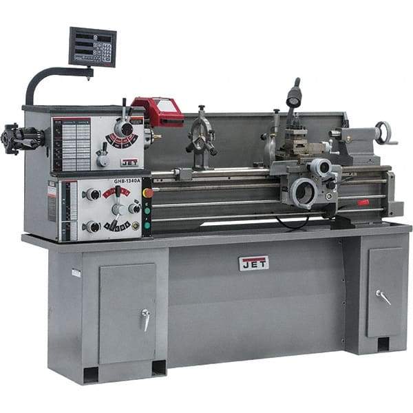 Jet - 13" Swing, 40" Between Centers, 230 Volt, Single Phase Bench Lathe - 5MT Taper, 2 hp, 70 to 2,000 RPM, 1-1/2" Bore Diam, 32" Deep x 47" High x 71" Long - Eagle Tool & Supply