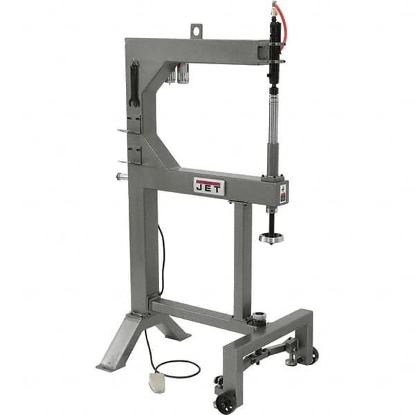 Jet - Power Hammer Machines; Machine Style: Planishing Hammer ; Power Type: Manual ; Throat Depth (Inch): 24 ; Maximum Opening Size (Inch): 2-1/2 ; Air Consumption (CFM): 8.80 ; Voltage: 110 - Eagle Tool & Supply