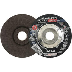 WALTER Surface Technologies - 60 Grit, 4-1/2" Wheel Diam, 5/64" Wheel Thickness, 7/8" Arbor Hole, Type 27 Depressed Center Wheel - 13,300 Max RPM - Eagle Tool & Supply
