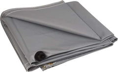 PRO-SAFE - Tarp-Shaped Heavy Duty Flame Retardant Roof Leak Diverter - 12' Long x 12' Wide x 18 mil Thick, Gray - Eagle Tool & Supply