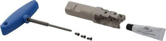 Iscar - 1-1/4" Cut Diam, 1.4" Max Depth of Cut, 1" Shank Diam, 4.645" OAL, Indexable Square Shoulder End Mill - P290 AC.T 1806.. Inserts, Weldon Shank, 0° Lead Angle, Through Coolant, Series MillShred - Eagle Tool & Supply