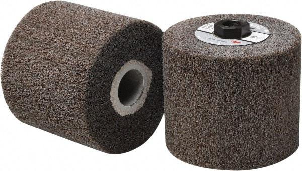 3M - 4-1/2" Diam Aluminum Oxide Hi-Strength Flap Brush - 5/8-11 Thread, 4" Wide, Density 7, Nonwoven, Medium Grade, 3,500 Max RPM - Eagle Tool & Supply