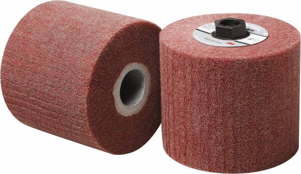 3M - 4-1/2" Diam Aluminum Oxide Match & Finish Flap Brush - 5/8-11 Thread, 4" Wide, Density 5, Nonwoven, Medium Grade, 3,500 Max RPM - Eagle Tool & Supply