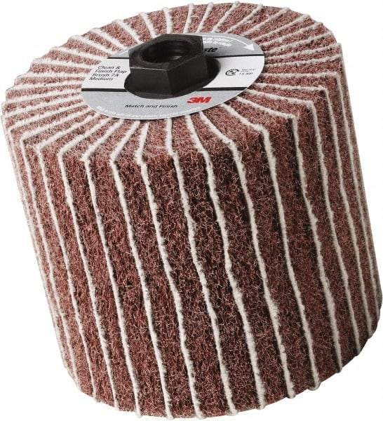 3M - 4-1/2" Diam 150 Grit Aluminum Oxide Unmounted Flap Wheel - 5/8-11 Threaded Hole, 4" Wide, Nonwoven & Coated, Grade Fine, 3,500 Max RPM - Eagle Tool & Supply