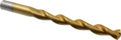 Chicago-Latrobe - 7/16" 135° High Speed Steel Jobber Drill - TiN Finish, Right Hand Cut, Parabolic Flute, Straight Shank, 5-1/2" OAL, Split Point - Eagle Tool & Supply
