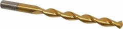 Chicago-Latrobe - Letter U 135° High Speed Steel Jobber Drill - TiN Finish, Right Hand Cut, Parabolic Flute, Straight Shank, 5" OAL, Split Point - Eagle Tool & Supply