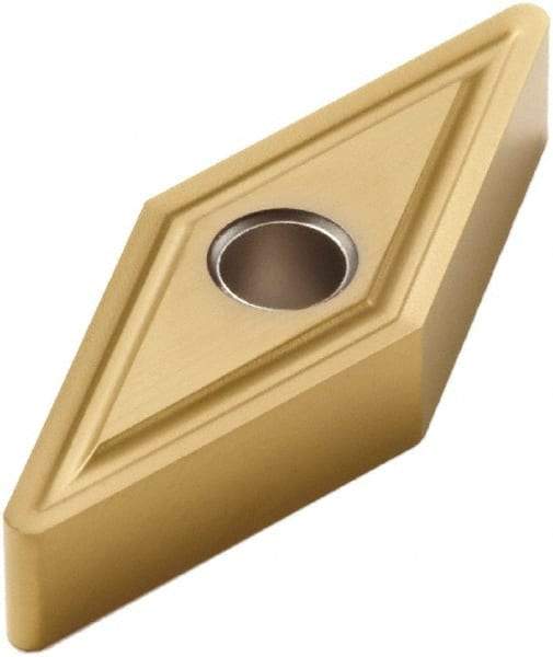 Seco - VNGP331 M1 Grade TS2000 Carbide Turning Insert - TiAlN/TiN Finish, 35° Diamond, 3/8" Inscr Circle, 3/16" Thick, 1/64" Corner Radius - Eagle Tool & Supply