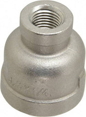 Merit Brass - 3/4 x 1/4" Grade 316 Stainless Steel Pipe Reducer Coupling - FNPT x FNPT End Connections, 150 psi - Eagle Tool & Supply