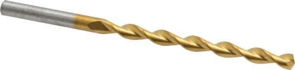 Chicago-Latrobe - #10 135° High Speed Steel Jobber Drill - TiN Finish, Right Hand Cut, Parabolic Flute, Straight Shank, 3-5/8" OAL, Split Point - Eagle Tool & Supply