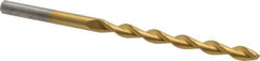 Chicago-Latrobe - #11 135° High Speed Steel Jobber Drill - TiN Finish, Right Hand Cut, Parabolic Flute, Straight Shank, 3-1/2" OAL, Split Point - Eagle Tool & Supply