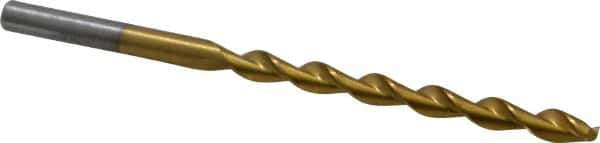 Chicago-Latrobe - #16 135° High Speed Steel Jobber Drill - TiN Finish, Right Hand Cut, Parabolic Flute, Straight Shank, 3-3/8" OAL, Split Point - Eagle Tool & Supply