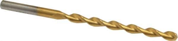Chicago-Latrobe - #18 135° High Speed Steel Jobber Drill - TiN Finish, Right Hand Cut, Parabolic Flute, Straight Shank, 3-1/4" OAL, Split Point - Eagle Tool & Supply
