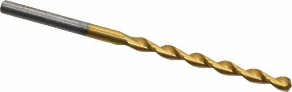 Chicago-Latrobe - #30 135° High Speed Steel Jobber Drill - TiN Finish, Right Hand Cut, Parabolic Flute, Straight Shank, 2-3/4" OAL, Split Point - Eagle Tool & Supply