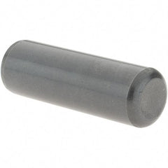 Value Collection - 1/2" Diam x 1-1/2" Pin Length Grade 8 Alloy Steel Standard Dowel Pin - Bright Finish, C 47-58 & C 60 (Surface) Hardness, 29,450 Lb (Single Shear), 58,900 Lb (Double Shear) Breaking Strength, 1 Beveled & 1 Rounded End - Eagle Tool & Supply