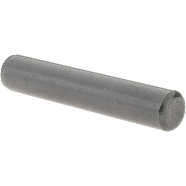 Value Collection - 3/8" Diam x 2" Pin Length Grade 8 Alloy Steel Standard Dowel Pin - Bright Finish, C 47-58 & C 60 (Surface) Hardness, 16,550 Lb (Single Shear), 33,100 Lb (Double Shear) Breaking Strength, 1 Beveled & 1 Rounded End - Eagle Tool & Supply