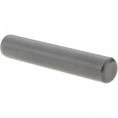 Value Collection - 3/8" Diam x 2" Pin Length Grade 8 Alloy Steel Standard Dowel Pin - Bright Finish, C 47-58 & C 60 (Surface) Hardness, 16,550 Lb (Single Shear), 33,100 Lb (Double Shear) Breaking Strength, 1 Beveled & 1 Rounded End - Eagle Tool & Supply
