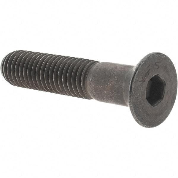 Value Collection - 1/2-13 UNC Hex Socket Drive, 82° Flat Screw - Alloy Steel, Black Oxide Finish, Partially Threaded, 2-1/2" OAL - Eagle Tool & Supply