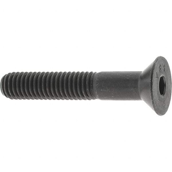Value Collection - 3/8-16 UNC Hex Socket Drive, 82° Flat Screw - Alloy Steel, Black Oxide Finish, Partially Threaded, 2-1/4" OAL - Eagle Tool & Supply
