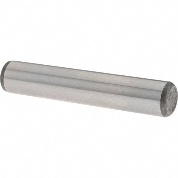 Value Collection - 3/8" Diam x 2" Pin Length Grade 8 Alloy Steel Standard Dowel Pin - C 50-58 Hardness, 28,700 Lb Breaking Strength, 1 Beveled & 1 Rounded End - Eagle Tool & Supply