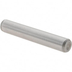 Value Collection - 1/4" Diam x 1-1/2" Pin Length Grade 8 Alloy Steel Standard Dowel Pin - C 50-58 Hardness, 12,800 Lb Breaking Strength, 1 Beveled & 1 Rounded End - Eagle Tool & Supply