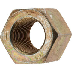 Value Collection - 9/16-18 UNF Steel Right Hand High Hex Nut - 7/8" Across Flats, 49/64" High, Zinc-Plated Finish - Eagle Tool & Supply