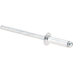 Value Collection - Size 45 Dome Head Aluminum Open End Blind Rivet - Aluminum Mandrel, 0.251" to 0.312" Grip, 1/4" Head Diam, 0.129" to 0.133" Hole Diam, 0.462" Length Under Head, 1/8" Body Diam - Eagle Tool & Supply