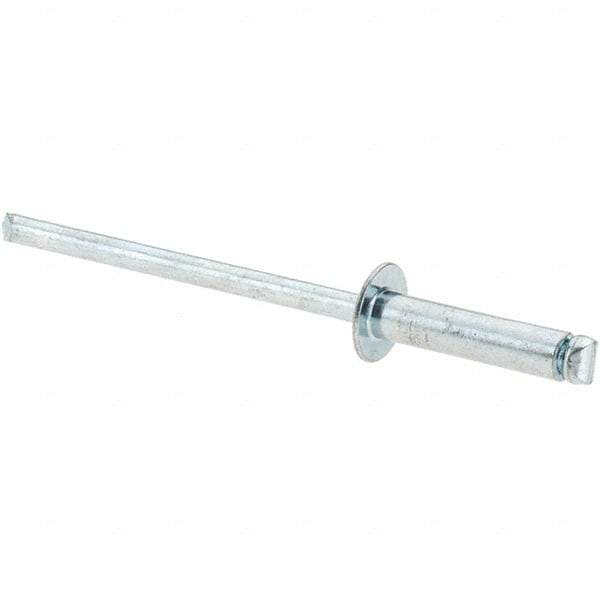 Value Collection - Size 46 Dome Head Steel Open End Blind Rivet - Steel Mandrel, 0.313" to 3/8" Grip, 1/4" Head Diam, 0.129" to 0.133" Hole Diam, 0.525" Length Under Head, 1/8" Body Diam - Eagle Tool & Supply