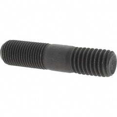 Value Collection - 1/2-20 Long Thread, 1/2-13 Short Thread, 2-1/4" OAL Unequal Double Threaded Stud - Steel, Uncoated, 1-1/16" Long Thread Length, 3/4" Short Thread Length - Eagle Tool & Supply