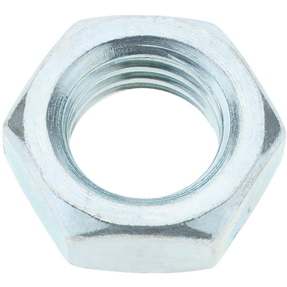 Value Collection - 7/8-9 UNC Steel Right Hand Hex Jam Nut - 1-5/16" Across Flats, 0.4844" High, Zinc-Plated Finish - Eagle Tool & Supply