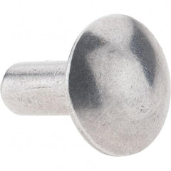 Value Collection - 3/16" Body Diam, Brazier Aluminum Solid Rivet - 1/2" Length Under Head - Eagle Tool & Supply