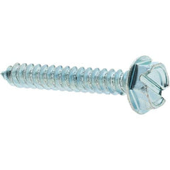 Value Collection - #10 Hex Washer Head Slotted Sheet Metal Screw - Steel, 1-1/4" Length Under Head, Grade 2 - Eagle Tool & Supply