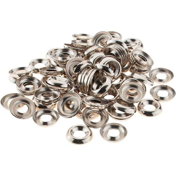 Value Collection - 3/32" Thick, Nickel-Plated Finish, Brass, Standard Countersunk Washer - 0.488" OD - Eagle Tool & Supply