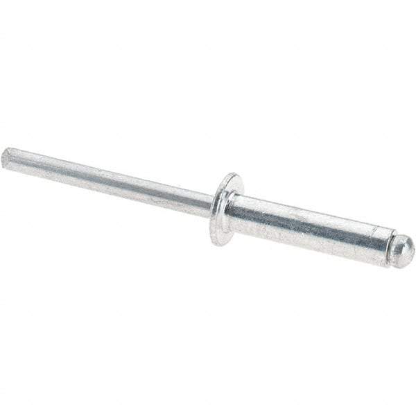 Value Collection - Size 610 Dome Head Aluminum Open End Blind Rivet - Aluminum Mandrel, 0.501" to 5/8" Grip, 3/8" Head Diam, 0.192" to 0.198" Hole Diam, 0.825" Length Under Head, 3/16" Body Diam - Eagle Tool & Supply