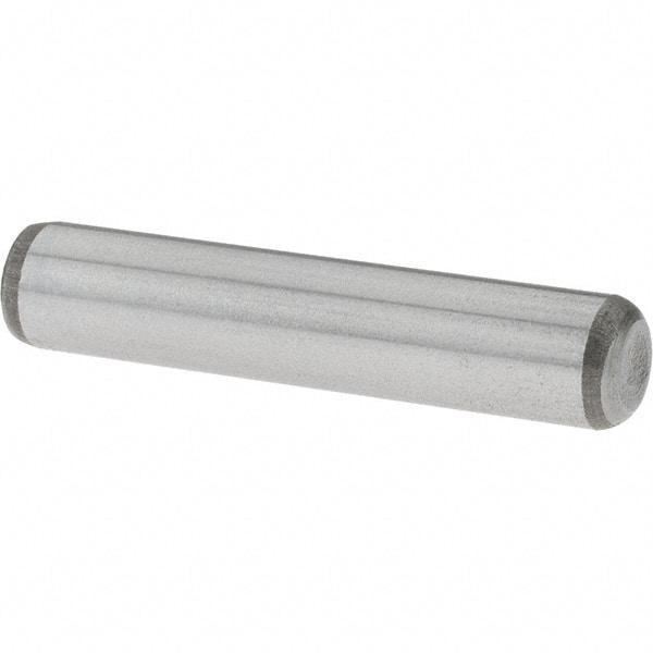 Value Collection - 1/4" Diam x 1-1/4" Pin Length Grade 8 Alloy Steel Standard Dowel Pin - C 50-58 Hardness, 12,800 Lb Breaking Strength, 1 Beveled & 1 Rounded End - Eagle Tool & Supply